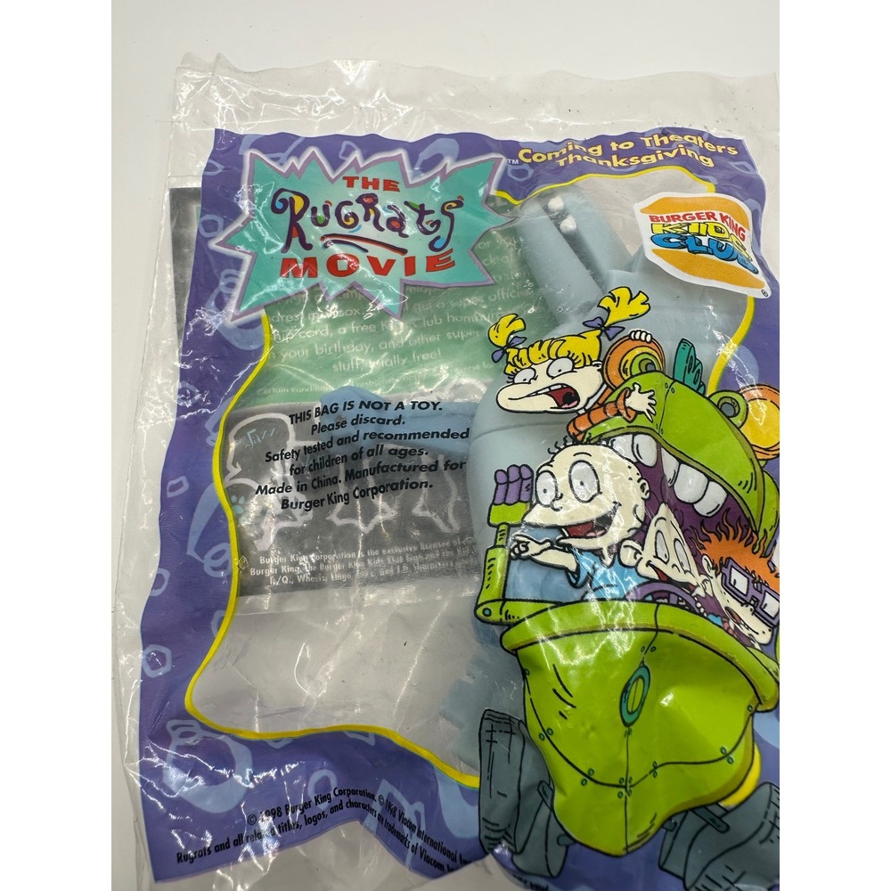 Burger King Rugrats Movie Toy‎ dinosaur plane 1998 Sealed Bag